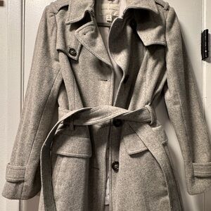 Banana Republic Light Gray Trench Coat